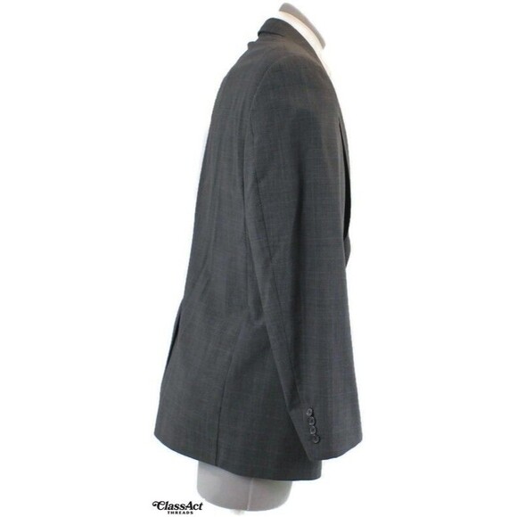 Hart Schaffner Marx 2 Piece Suit Gray Glen Plaid Wool 2 Btn 42L 37" Waist - Picture 7 of 11